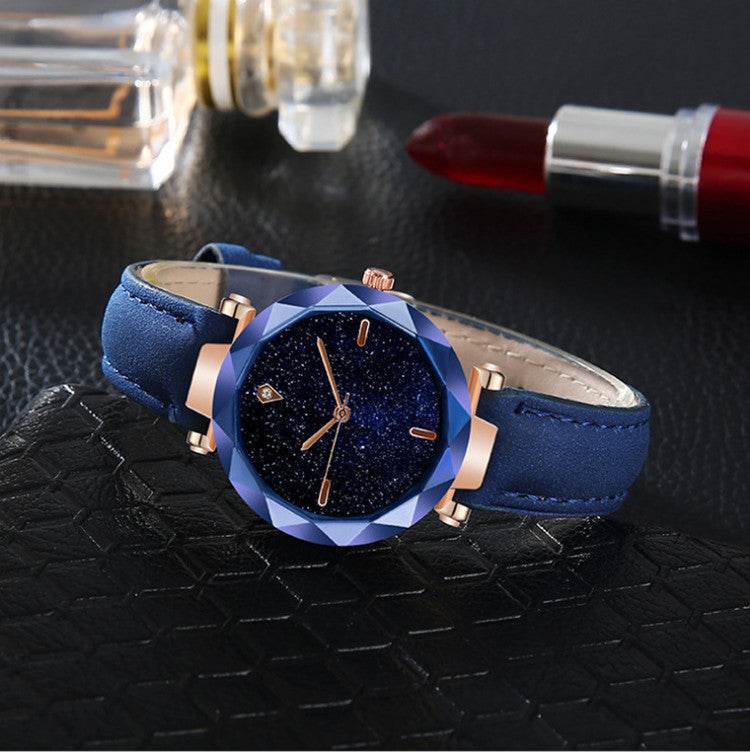 Starry Sky Dial Simple Women's Watch Fashion Belt - Velora
