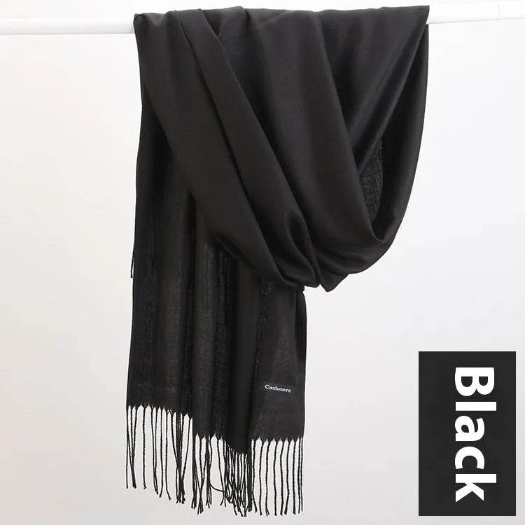 Pure Color Warm Keeping Scarf All-match Cashmere Shawl - Velora