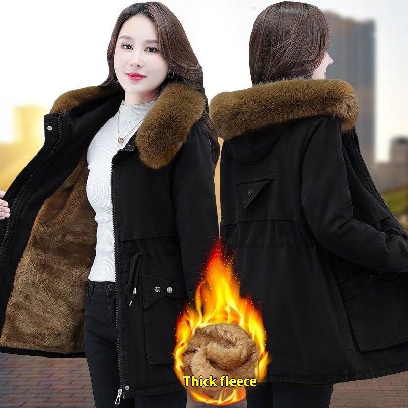 Women's Short Winter Loose Fleece Padded Coat - Velora
