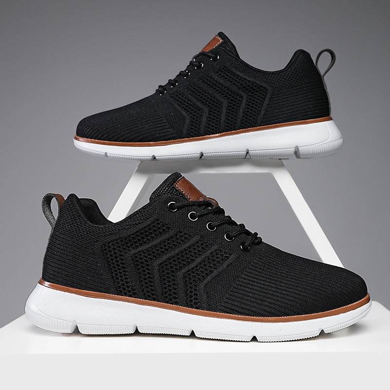 Fashion Lace-up Mesh Sneakers Casual Flying Woven Walking Sports Shoes For Men - Velora