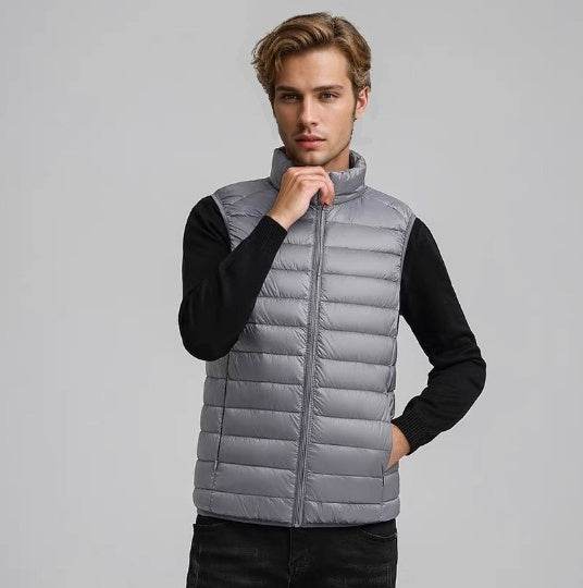 Autumn Dream Gray Suit Knitted Sweater And Light Vest With White Pants - Velora