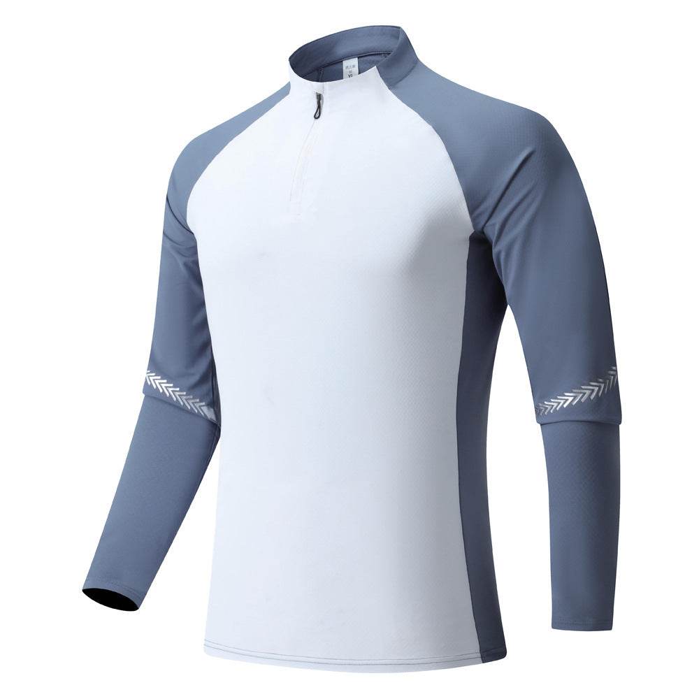 Mock Neck Half Zip Workout top for Men Long Sleeve exercise top - Velora