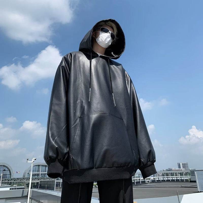 Hooded Couple Spring And Autumn Leather Jacket Coat Tide - Velora