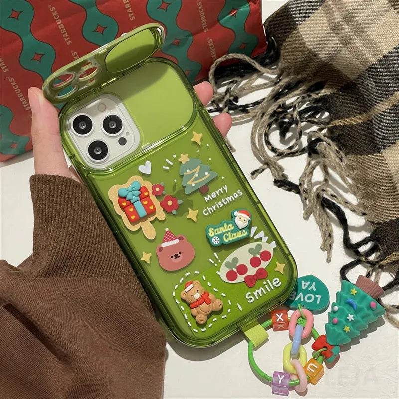Christmas -Themed Silicone iphone Protective case with pendant girls - Velora