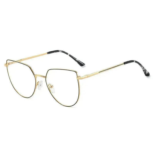 Women's Plate Anti-Blue Light Glasses Fashion Metal Large Frame - Velora