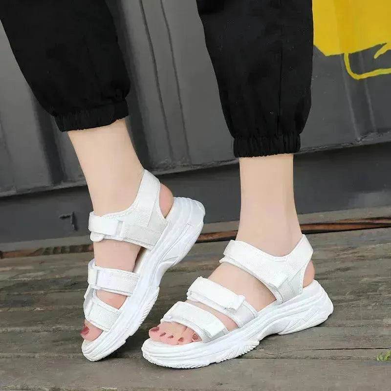 Classy Trendy Women's Fashion Velcro Platform Casual Chunky Sandals - Velora