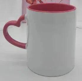 Coated Mug Heart Shaped Handle Inner Color Cup Ceramic Cup Customized - Velora