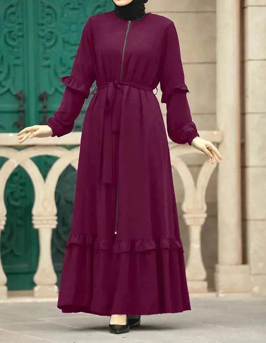 Conservative Hijab Abaya Dress for Arab Dubai Turkey Middle Eastern Women - Velora