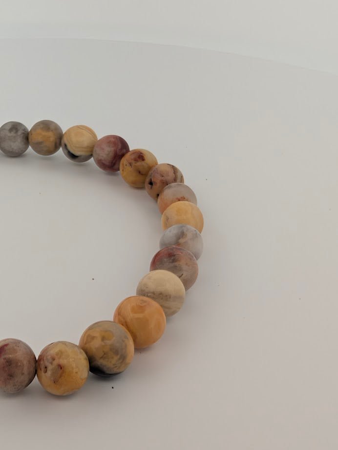 Crazy Lace Agate Bracelet – 6mm & 8mm Polished Beads