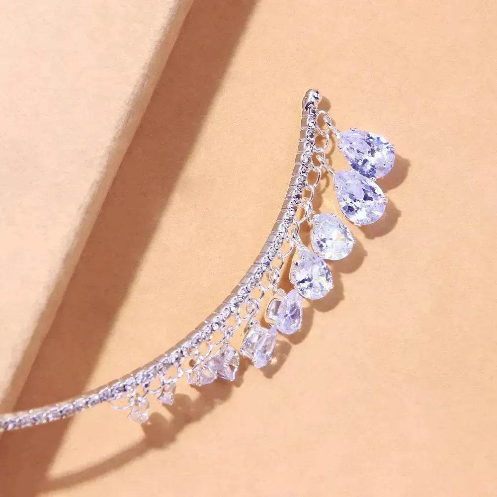 Crystal Rhinestone Collar Necklace for Women Weeding Bridesmaid Necklace Gold and Silver Necklace - Velora