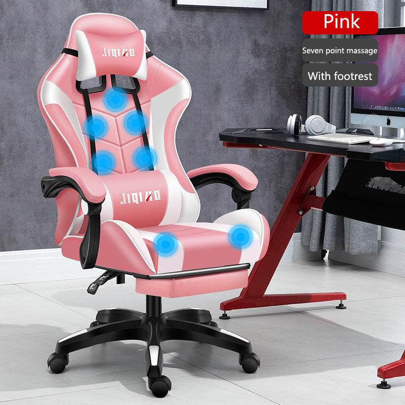 Men's Computer Home Comfort Ergonomic Dormitory Gaming Seat Swivel Chair - Velora