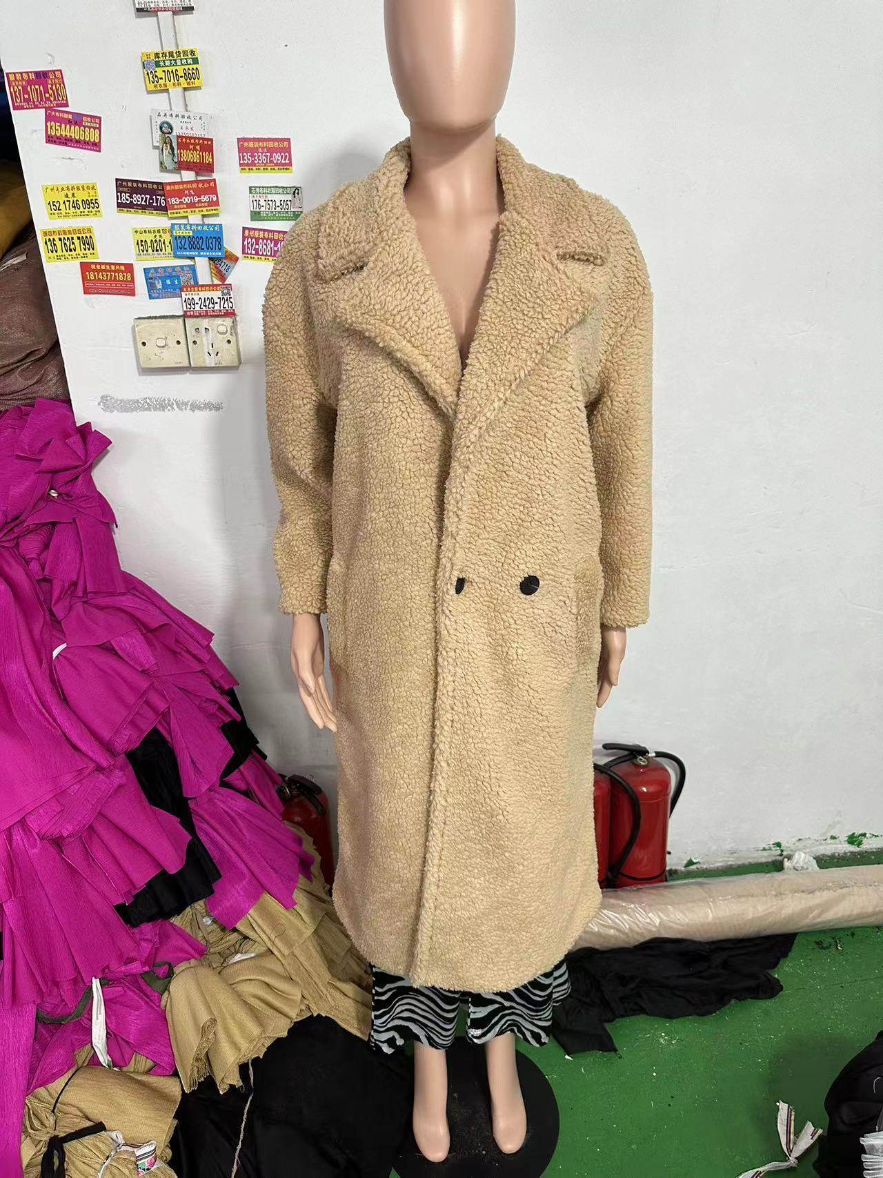 Lapel Lamb Fleece Coat With Pockets Faux Fur Coat Winter Warm Thickening Long Windbreaker Women's Clothing - Velora
