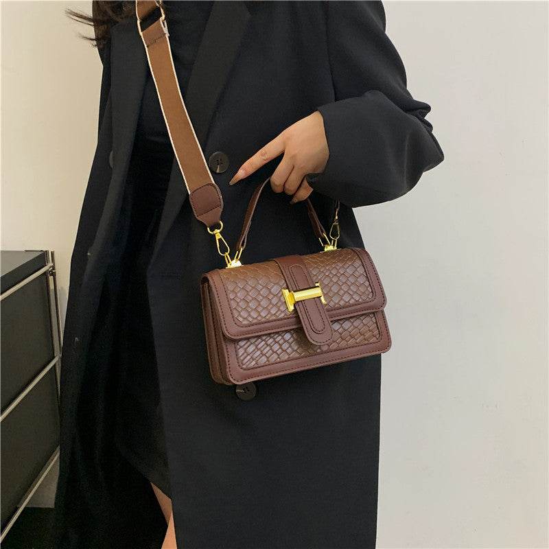 Woven Solid Color Crossbody Small Square Bag - Velora