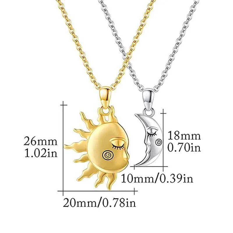 18K Golden Magnetic Sun Star Necklace Fashion Personality Couple Pendant Necklace Valentine's Day Gift - Velora