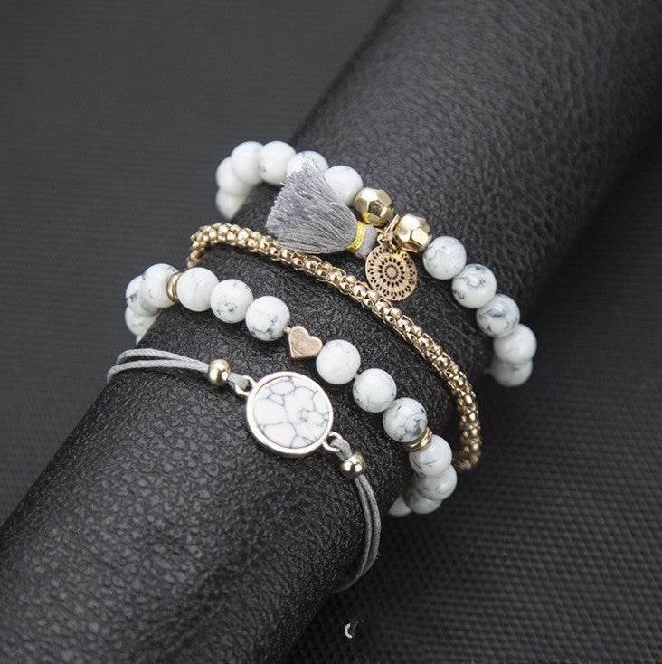 Turquoise Tassel Round Stone Bracelet AliExpress Fashion - Velora