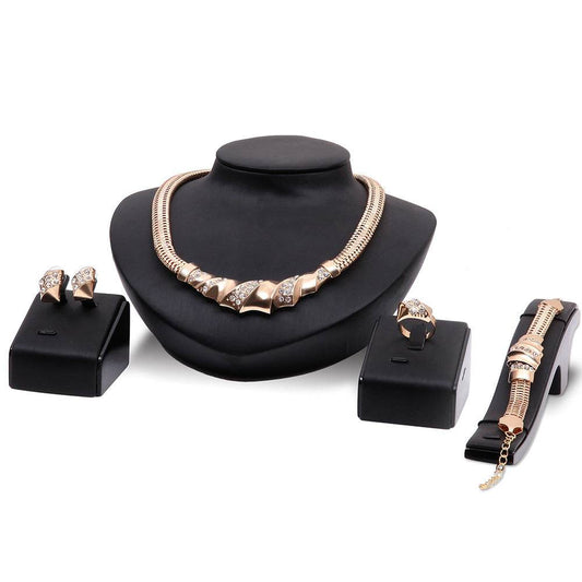 Necklace Earrings Jewelry Four-piece Set - Velora