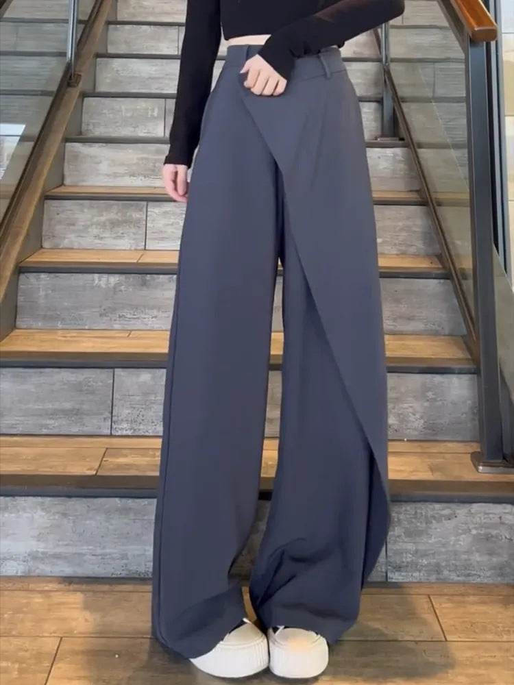 Irregular Wide-leg Pants Ins Fashion Loose Trousers Women's Clothing - Velora