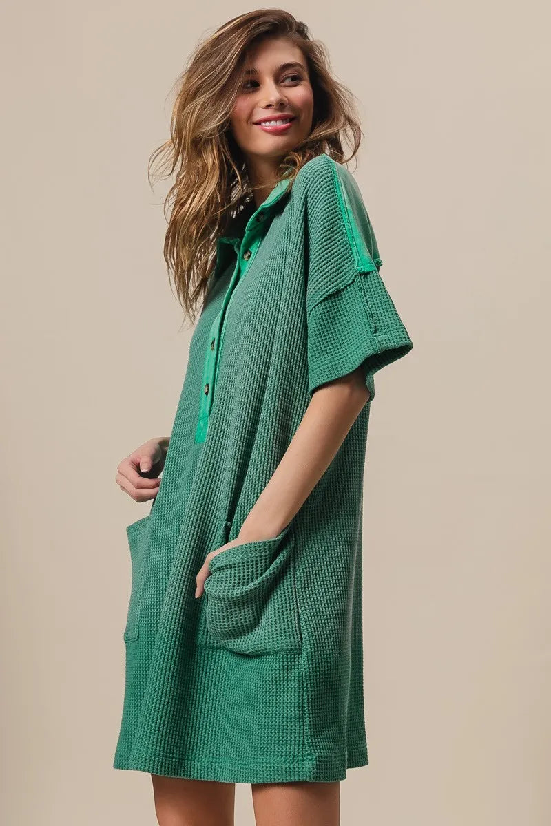 BiBi Dip Dye Mineral Washed Knit Dress - Velora