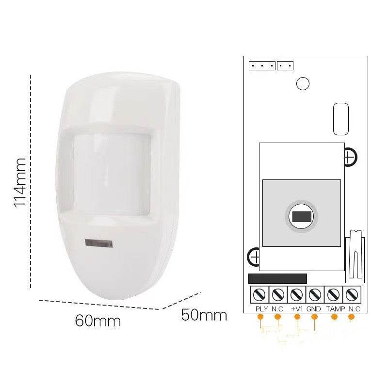 Wired Pir Motion Sensor Passive Infrared Detector Wall Mounted Warning Alarm Relay Home Security System - Velora