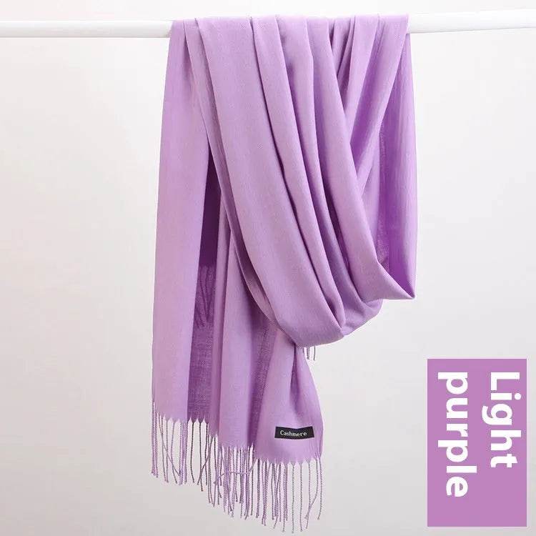 Pure Color Warm Keeping Scarf All-match Cashmere Shawl - Velora