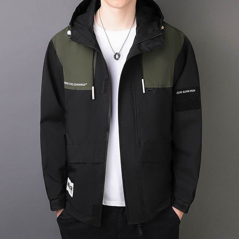 Men's Windproof Jacket Outdoor Loose Hooded Waterproof Jacket - Velora