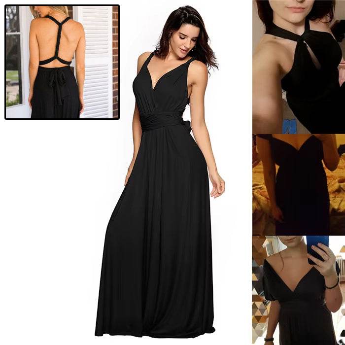 Women's Sexy Long Party Dress Club Floor-Length Summer Backless Bandage Maxi Dress Multiway Bridesmaids Boho Women Dress Vestidos - Velora