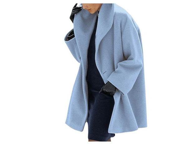 Women's Trendy Clothes Multi-color Round Neck Loose Sweater Woolen Coat Solid Casual Coat For Autumn And Winter - Velora