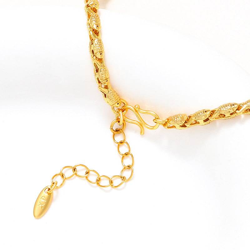 Copper Alloy Electroplated 24k Gold Reverse Mold Bracelet Advanced Sense Niche Gold Bracelet - Velora