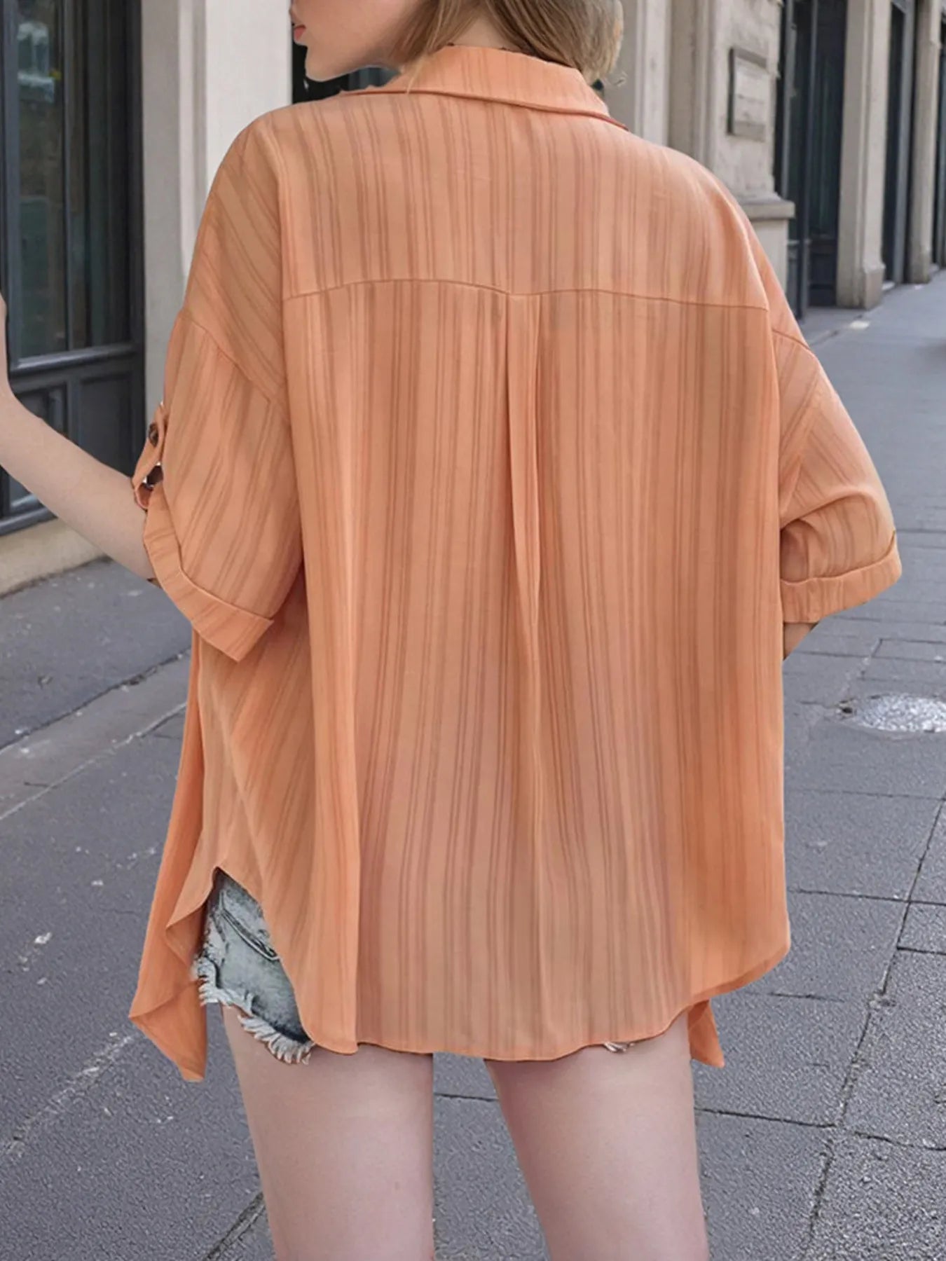 Open Front Half Sleeve Cardigan - Velora