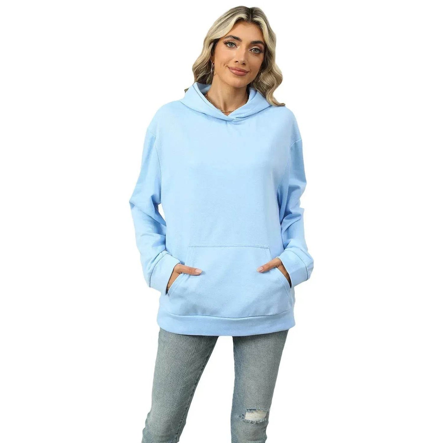 Winter Casual Hooded Pocket Pullover Sweatshirt Women - Velora