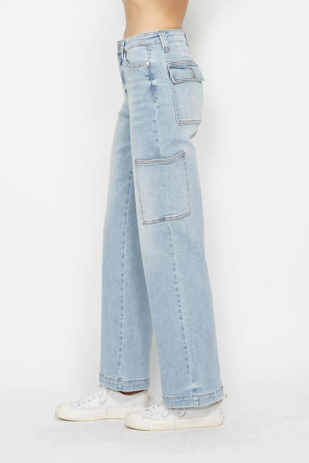 Judy Blue Full Size High Waist Straight Cargo Jeans - Velora