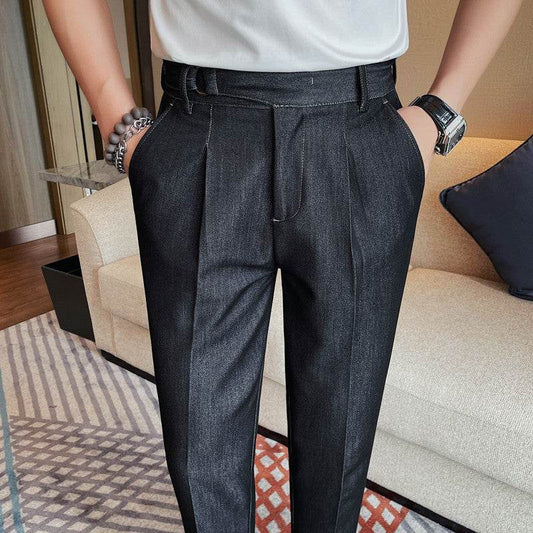 New Pure Color Casual Versatile Straight Leg Professional Business Work Trouser for men - Velora