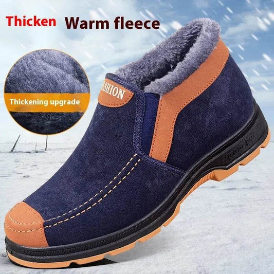 Men's Traditional Cotton Shoes Warm With Velvet Winter Boot