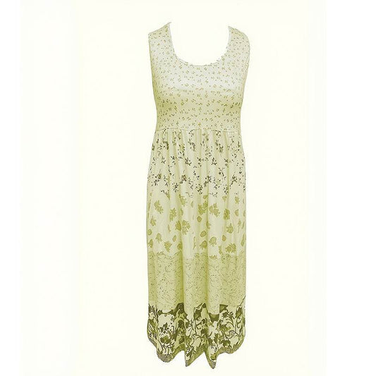 Casual Summer Boho Dress Floral Sleeveless Midi Dress
