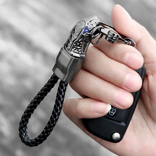 Keychain Keychain Braided Rope Leopard Head Male And Female Couple Pendant - Velora