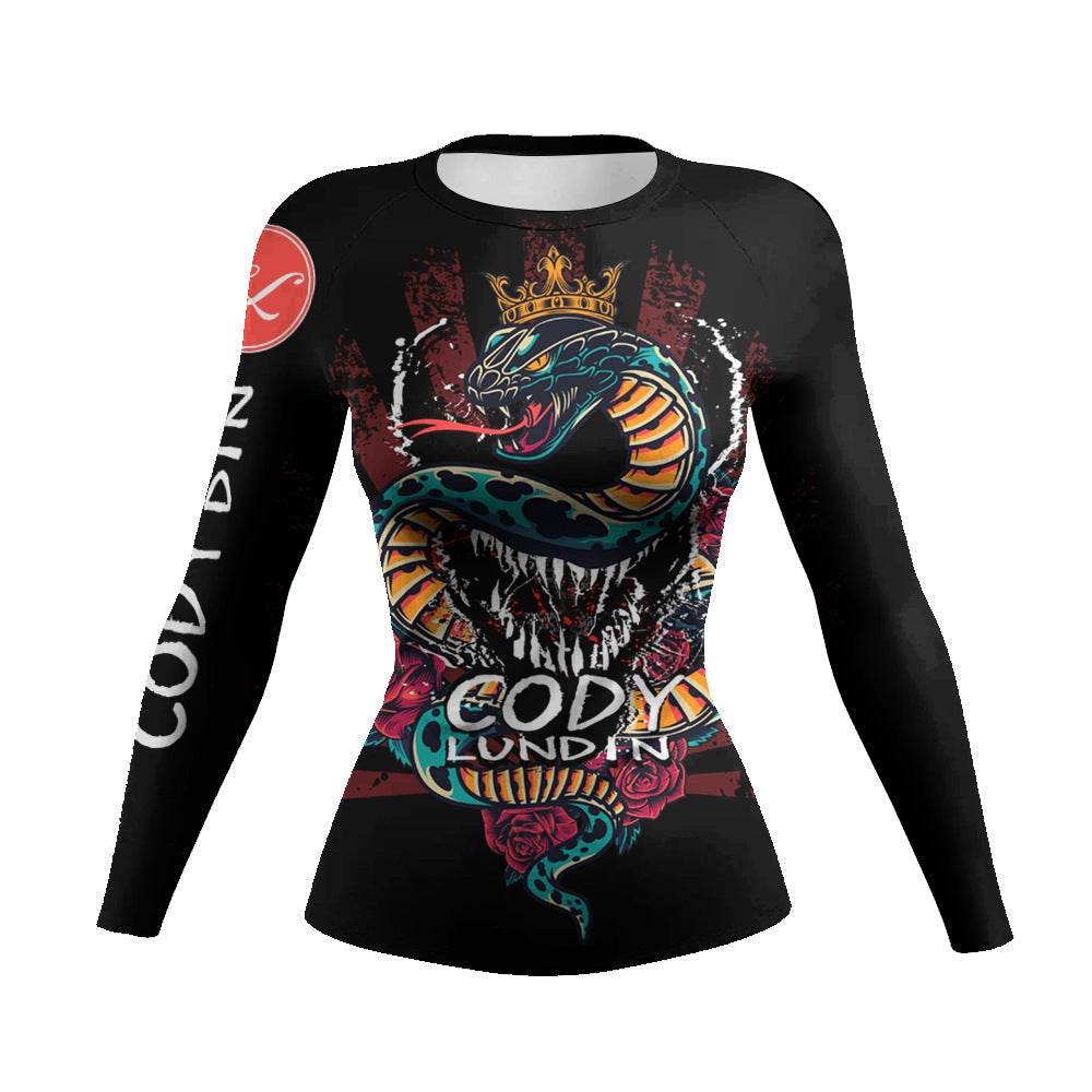 Printed Slim Fit Long Sleeve Workout Tops for Women - Velora
