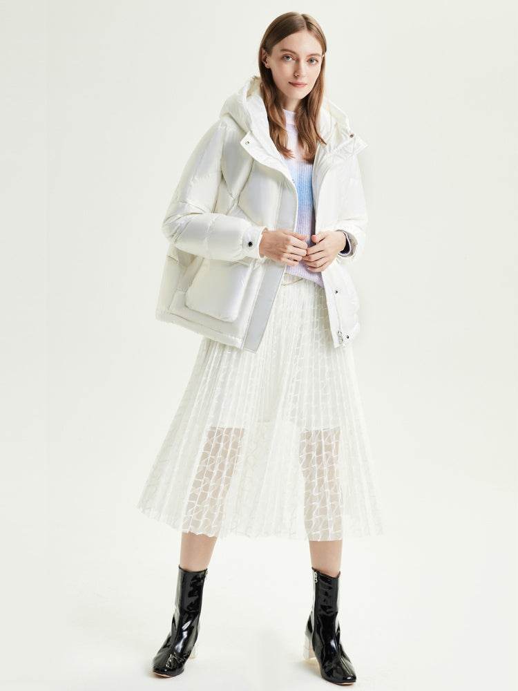 Women's Short Hooded Fashion Sports Down Jacket - Velora