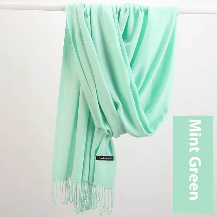 Pure Color Warm Keeping Scarf All-match Cashmere Shawl - Velora