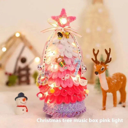 Shop Handmade Vintage Christmas Tree Music Box with Light Xmas Gift Ideas and decorations - Velora