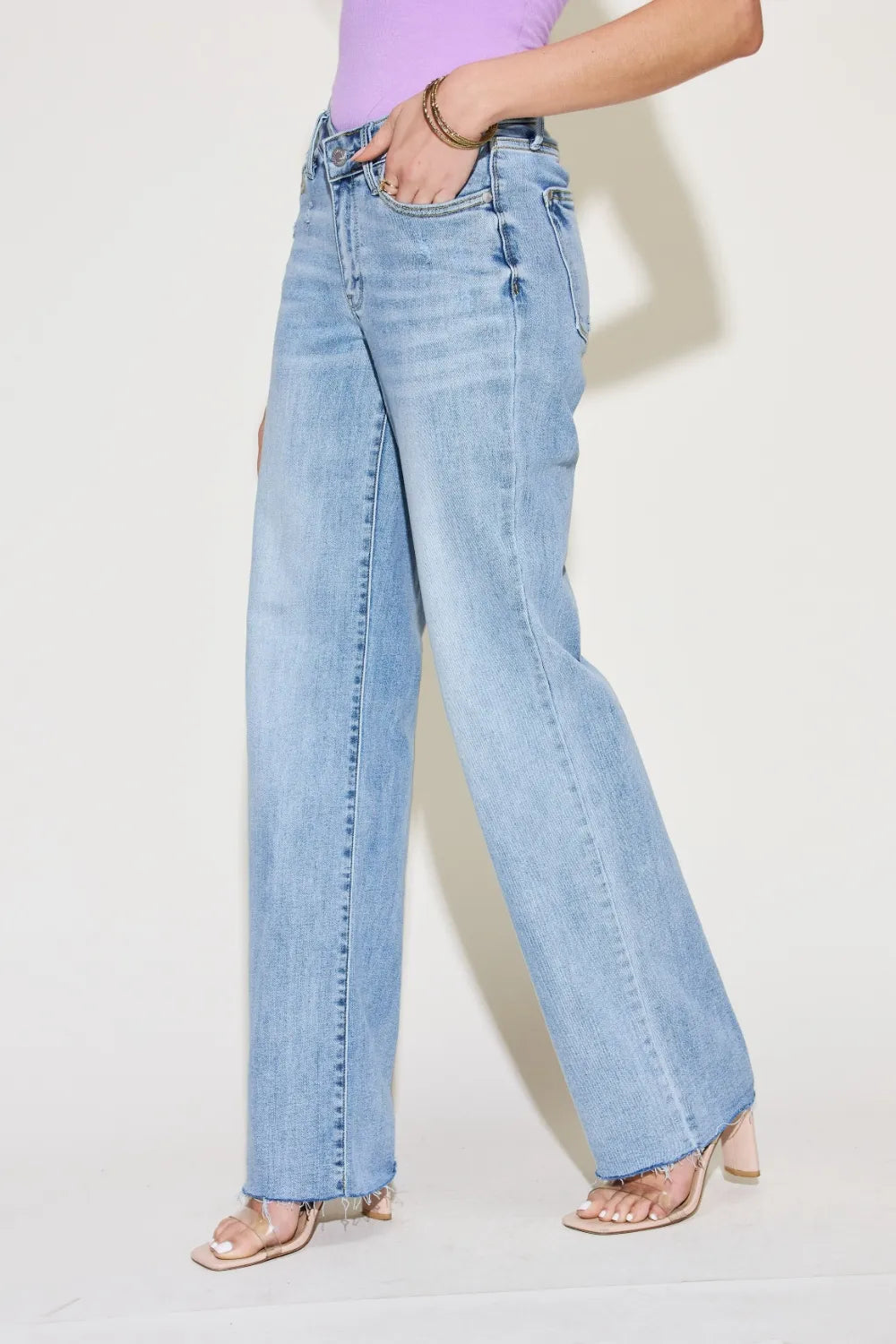 Judy Blue Full Size V Front Waistband Straight Jeans - Velora
