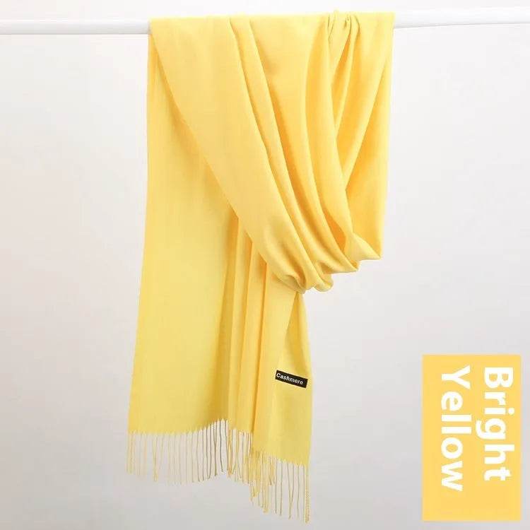 Pure Color Warm Keeping Scarf All-match Cashmere Shawl - Velora