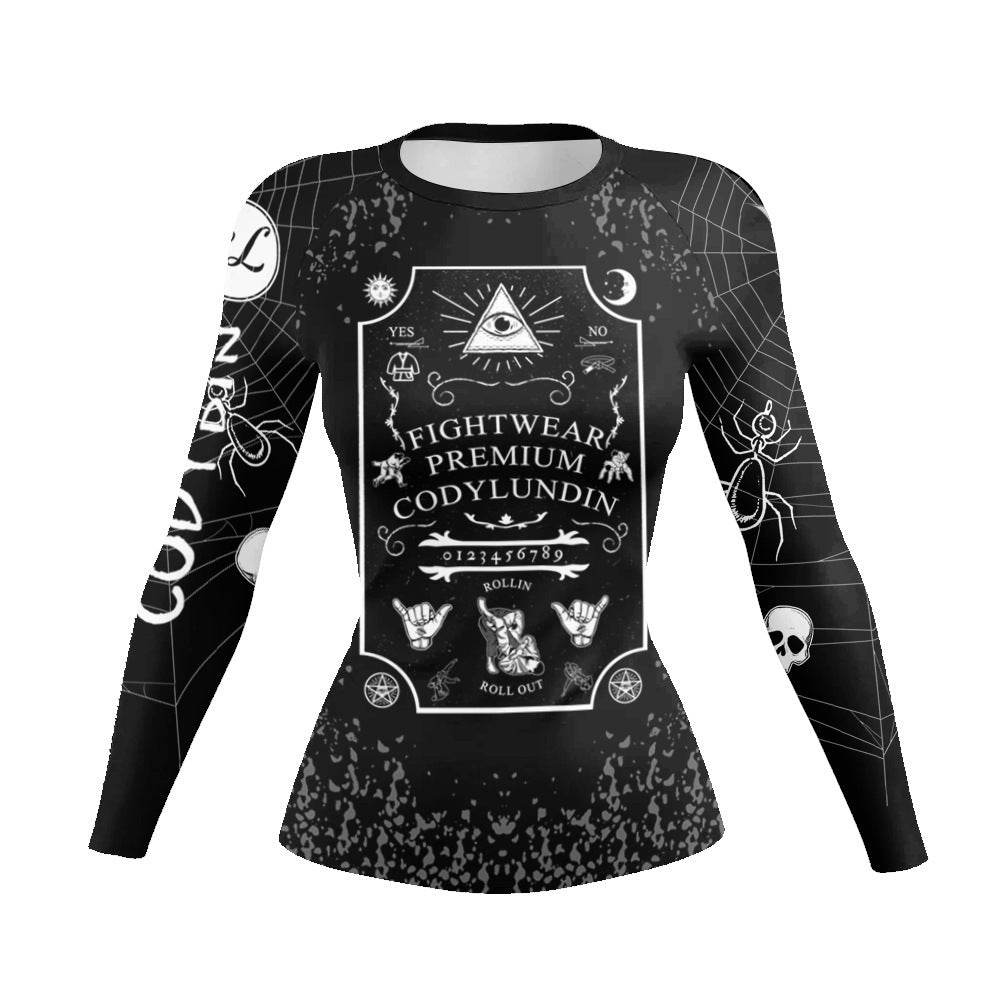 Printed Slim Fit Long Sleeve Workout Tops for Women - Velora