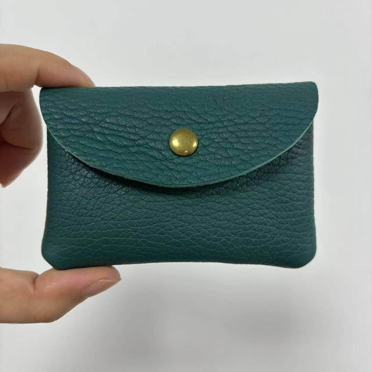 First Layer Cattlehide Leather Fashion Hidden Hook Coin Pocket Card Holder Mini-Portable - Velora