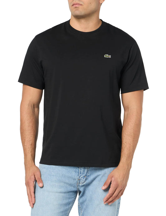 Lacoste Mens Short Sleeve Classic Fit Crew Neck Cotton T-Shirt Black