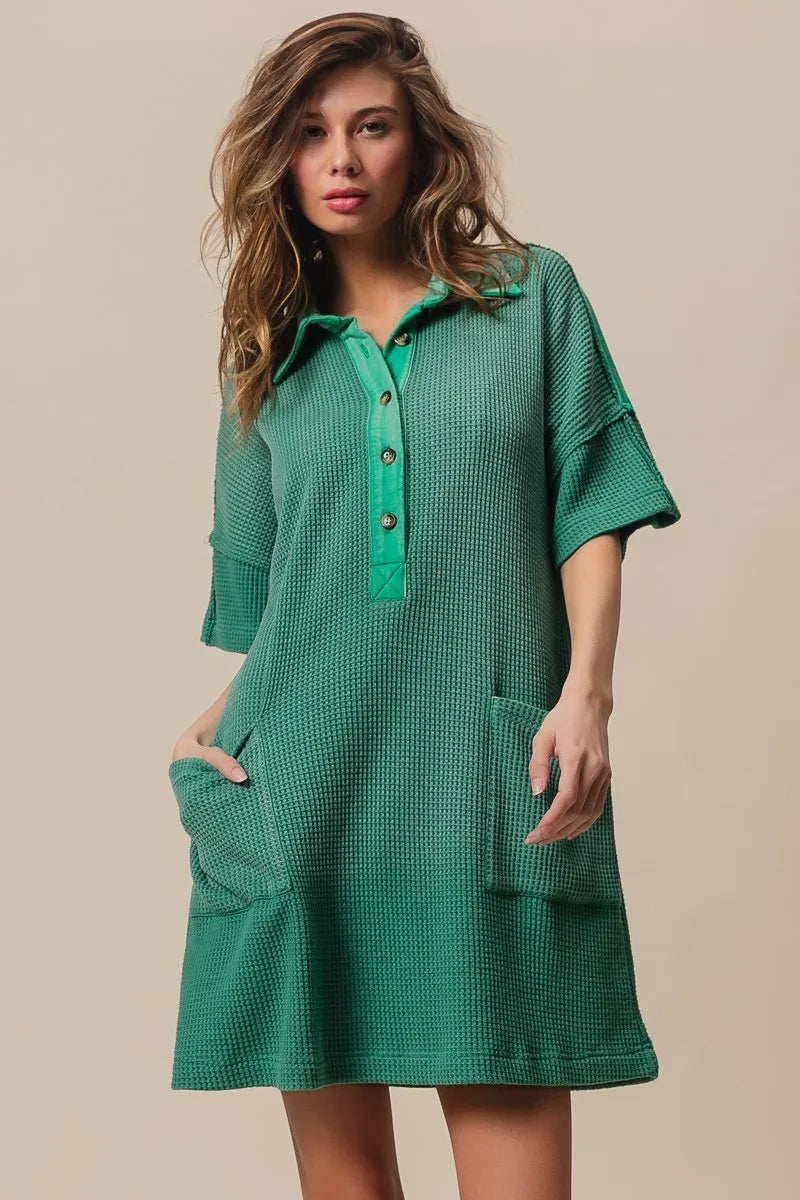 BiBi Dip Dye Mineral Washed Knit Dress - Velora
