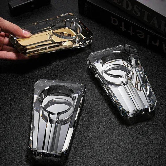 Luxury Crystal Glass Ashtray - Velora