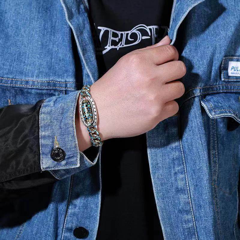 Fashion Jewelry New Men's Bracelet Personality Retro Transfer Rotating Nine Eye Pearl Bracelets High-end Gift - Velora