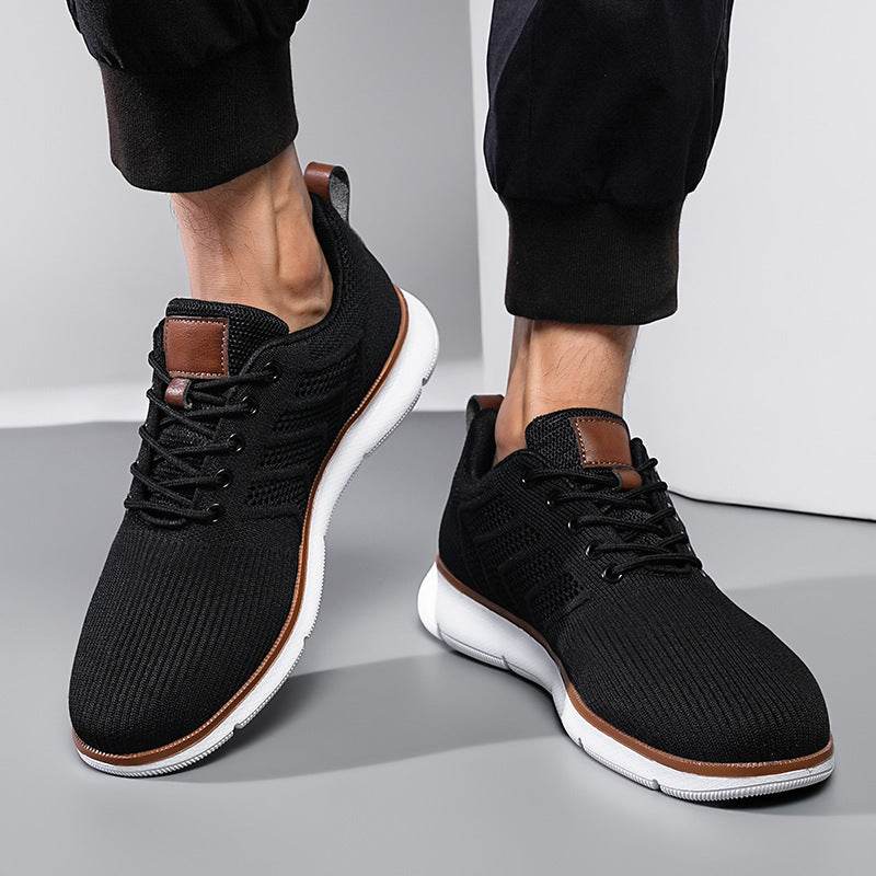 Fashion Lace-up Mesh Sneakers Casual Flying Woven Walking Sports Shoes For Men - Velora