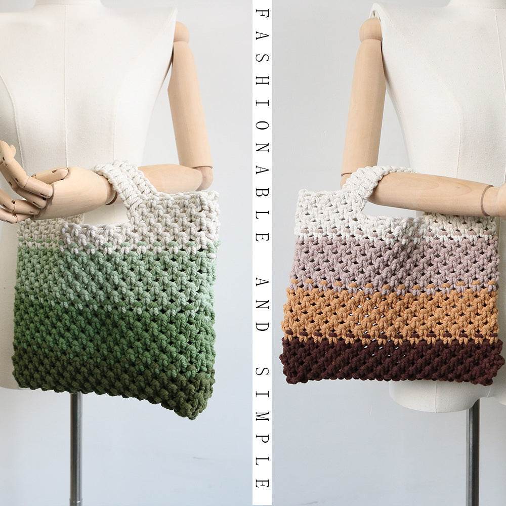Cotton String Woven Handbag Simple - Velora