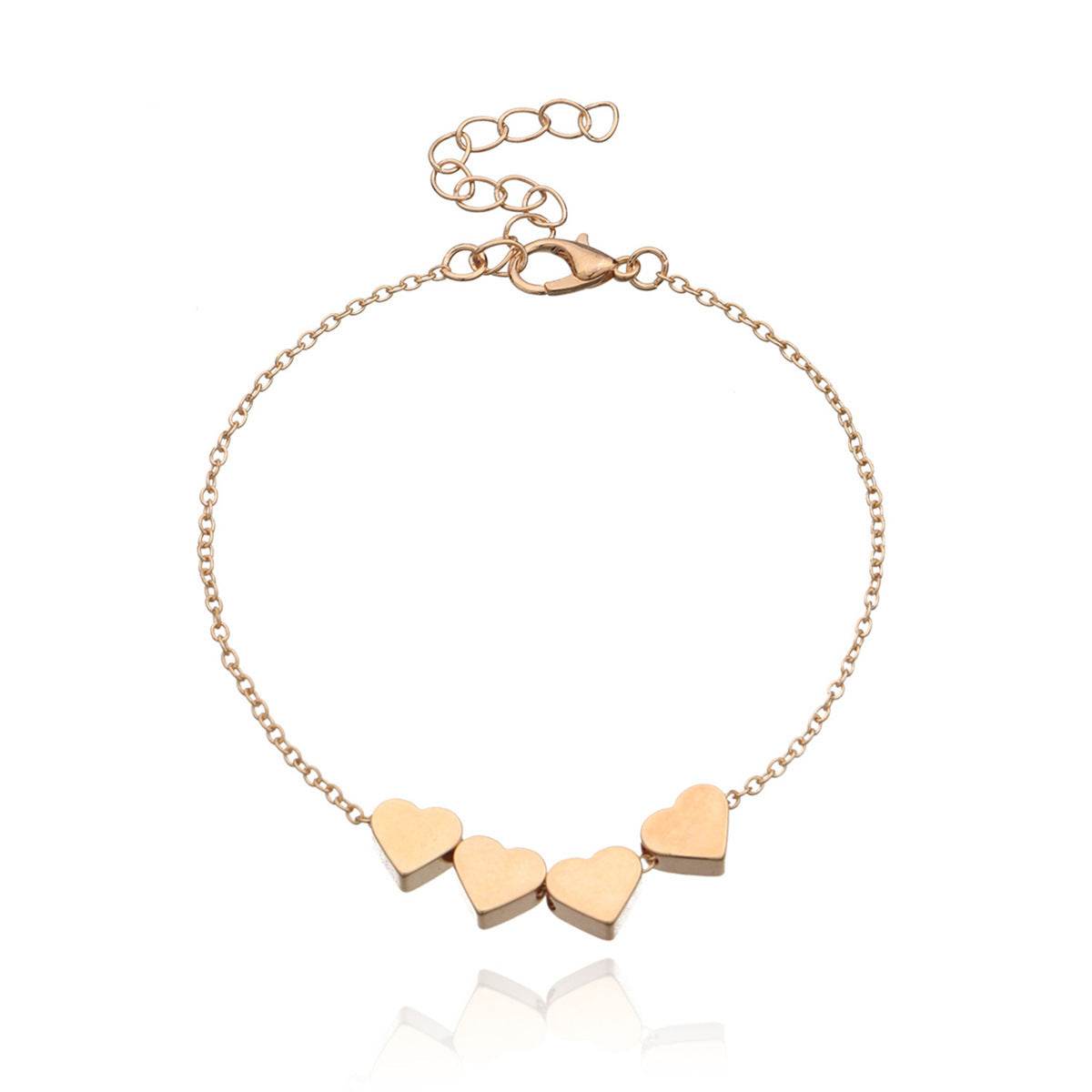 Fashion Jewelry Exquisite New Korean Fashion Temperament Simple Thin Chain Heart Bracelet For Women Girls Birthday Party Jewelry Gift - Velora